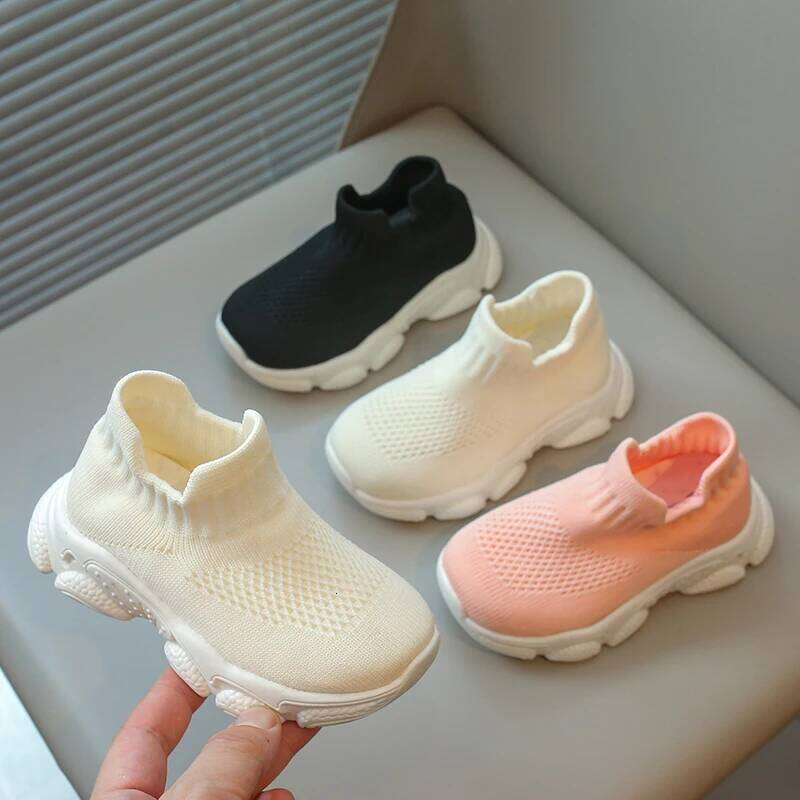 Kids Casual Children Sock Sneakers Stretch Fabric Slip-on Boys Girls Socks Shoes Breathable Autumn 2024 New Fashion 21-30