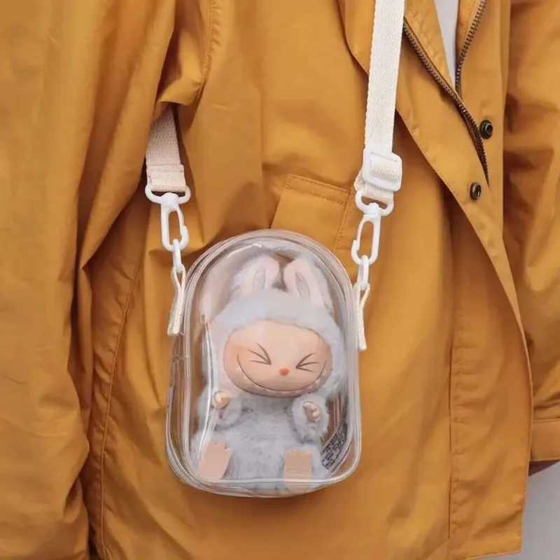 Labubu Protect Case Labubu Sitting Party 15cm Cotton Doll Shoulder Pain Bag PVC Storage Bag Labubu C250919