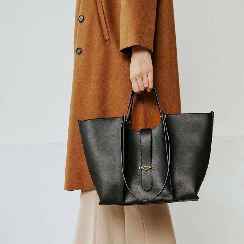 2025 Women Tote Korean Style Large Capacity Shoulder For Commuting Shopping PU Leather Ladies Bag