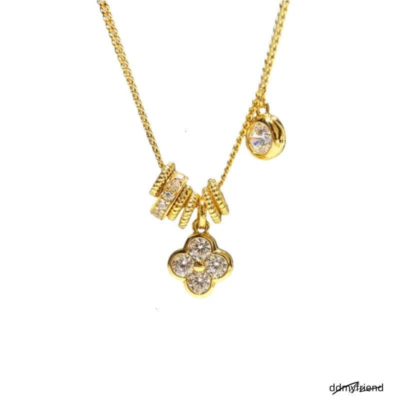 Cool Sensation Running Ring Leaf Flower Necklace For Women 2025 New Design Sense Clavicle Exquisite High-End Neck Chain ddmyfriend