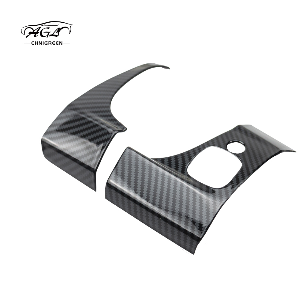 2pcs Carbon Fiber Color Rearview Mirror Adjustment Button Dashboard Cover Trim for Ford Ranger 2015-2021