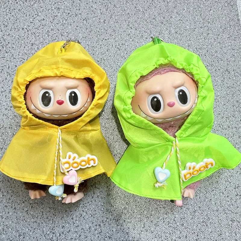 17cm Labubu Plush Doll Outfit Cute Green Yellow Raincoat Set DIY Accessories for The Monsters Dolls C250919