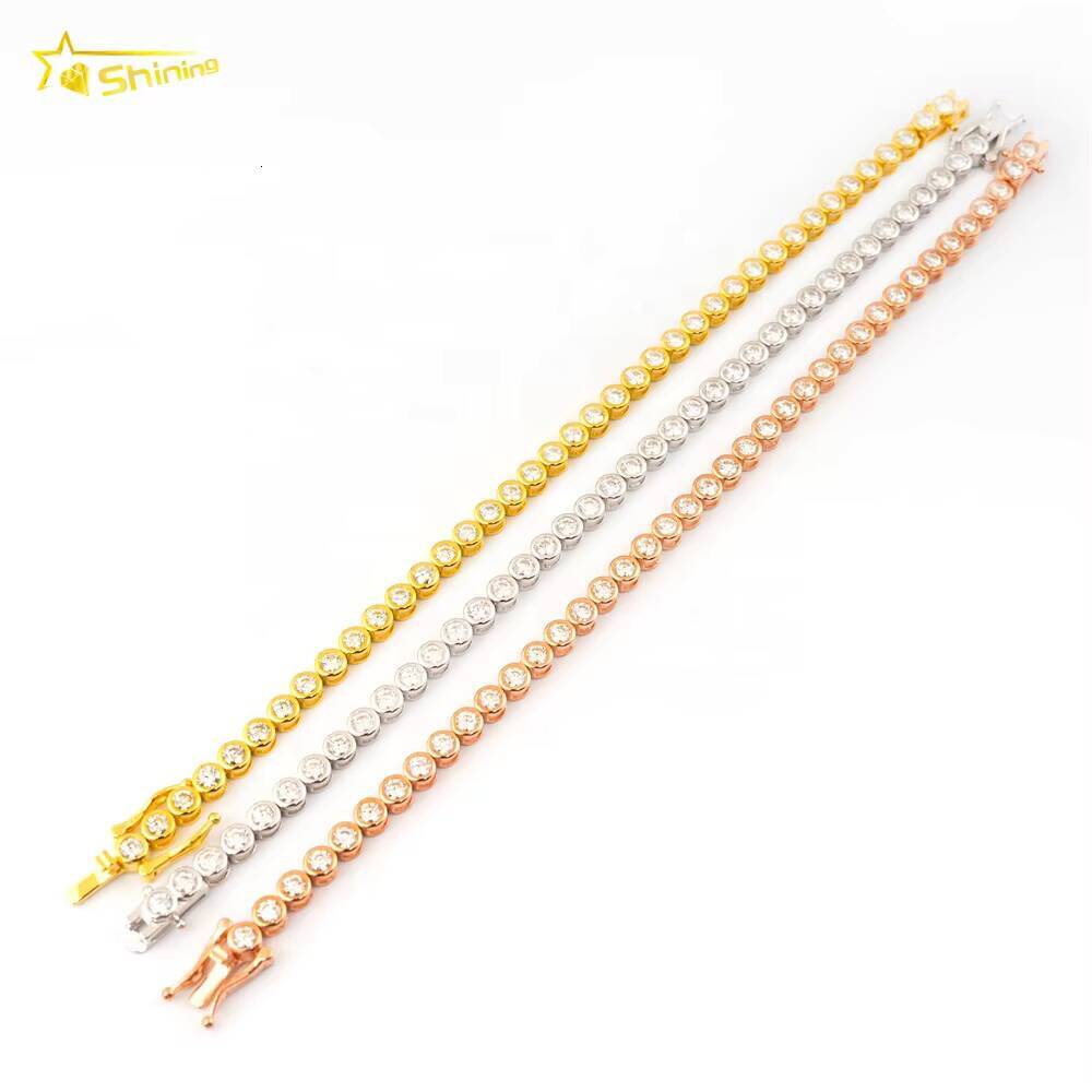 Wholesale Mens Women Jewelry Iced Out 3mm 4mm Tennis Bracelet Moissanite Vvs Diamond Fashion Bracelet