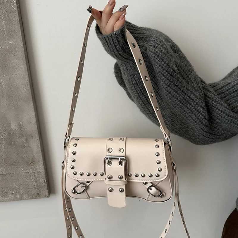 Womens Shoulder Bag Handbag Rivet Punk Armpit Bags Underarm Purse with Buckle For Daily Commutes Or Casual Travel Z250915