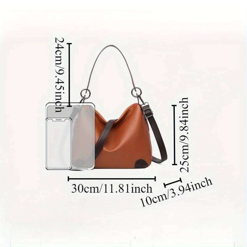 PU Material Stylish Shoulder Large Capacity Adjustable Strap Casual Tote Bag Women Crossbody Bag Ideal For Daily Use