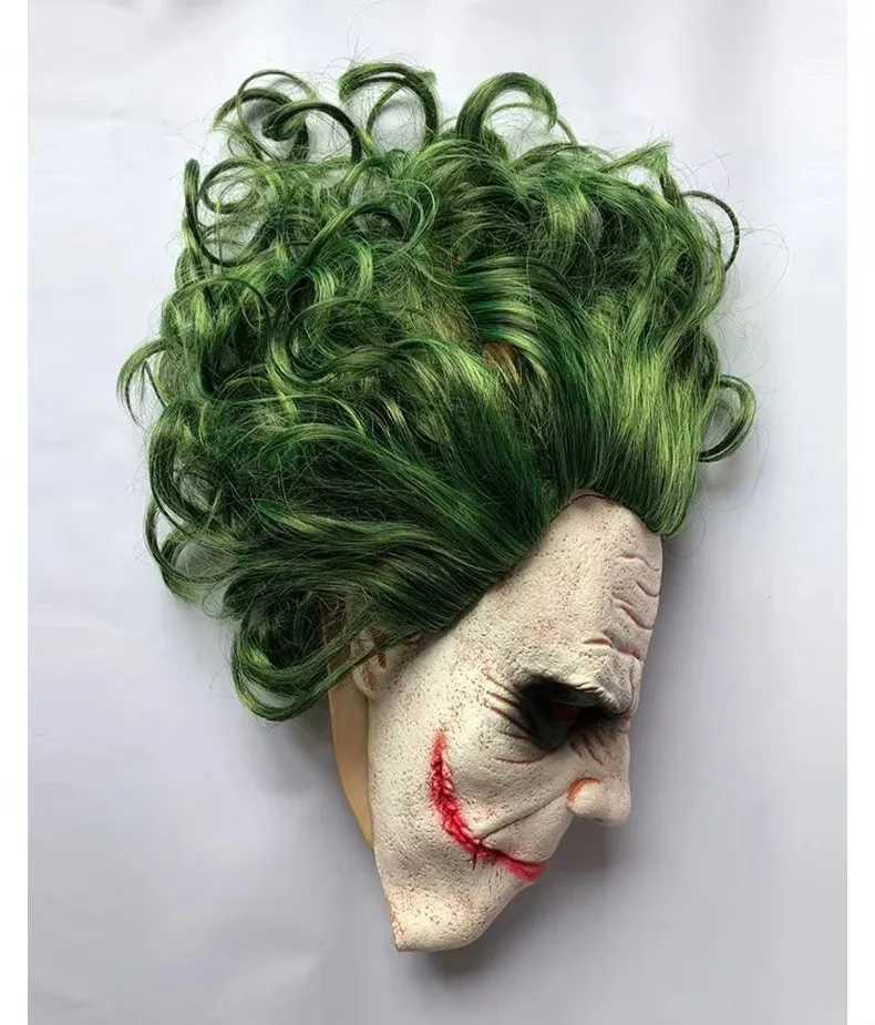 The Dark Knight Joker Cosplay Mask Halloween Party Unisex Adult Latex Mask Head Cover Party Performance Stage Props L250918