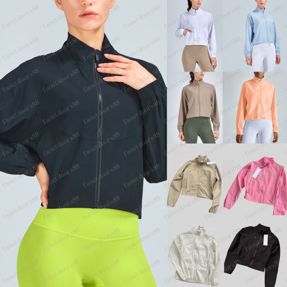 Jacket Women Yoga Womens Workout Sports gym Coat Fitness Jackets Sports Quick Dry Activewear Top Solid Zip Up Sweatshirt Sportwear Sunscreen jacket S-XL