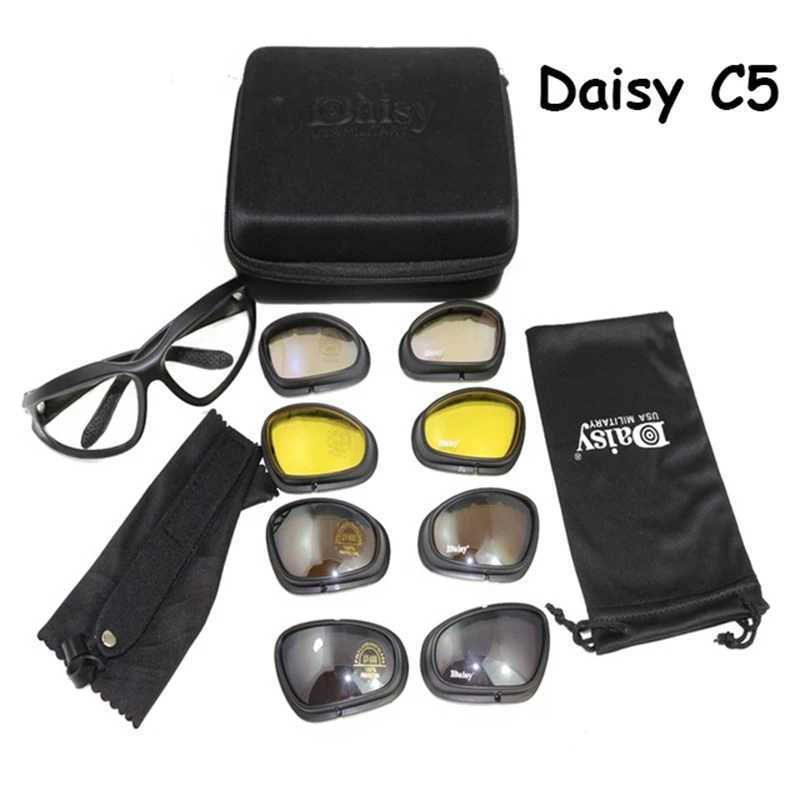 Daisy X7 C5 Polarized Sunglasses Outdoor Military Tactical Hunting Shooting Goggles Hiking Sports Glasses 4 lenses J250919
