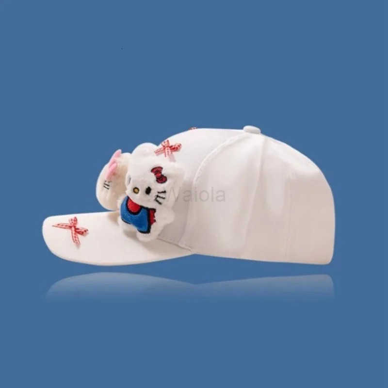 Sanrio cute Kitty cat bow baseball hat womens y2k Yabi style small breathable baseball hat new style L250919