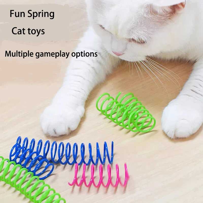 4pcs Kitten Cat Toys Wide Durable Heavy Gauge Cat Spring Toy Colorful Springs Cat Pet Toy Coil Spiral Springs Pet Intera X250918