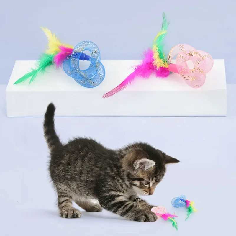 Pet Cat Toy String Tubing with Feather Spring Elastic Toy Pet Supplies Cat Toys Interactive Feather Toys X250918