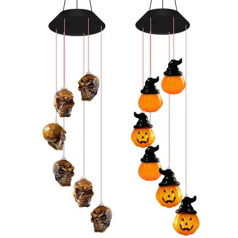 Solar Halloween String Lights Skull Ghost Pumpkin Heads Horror Outdoor Decor for Garden Yard Patio Haunted House Display C250919