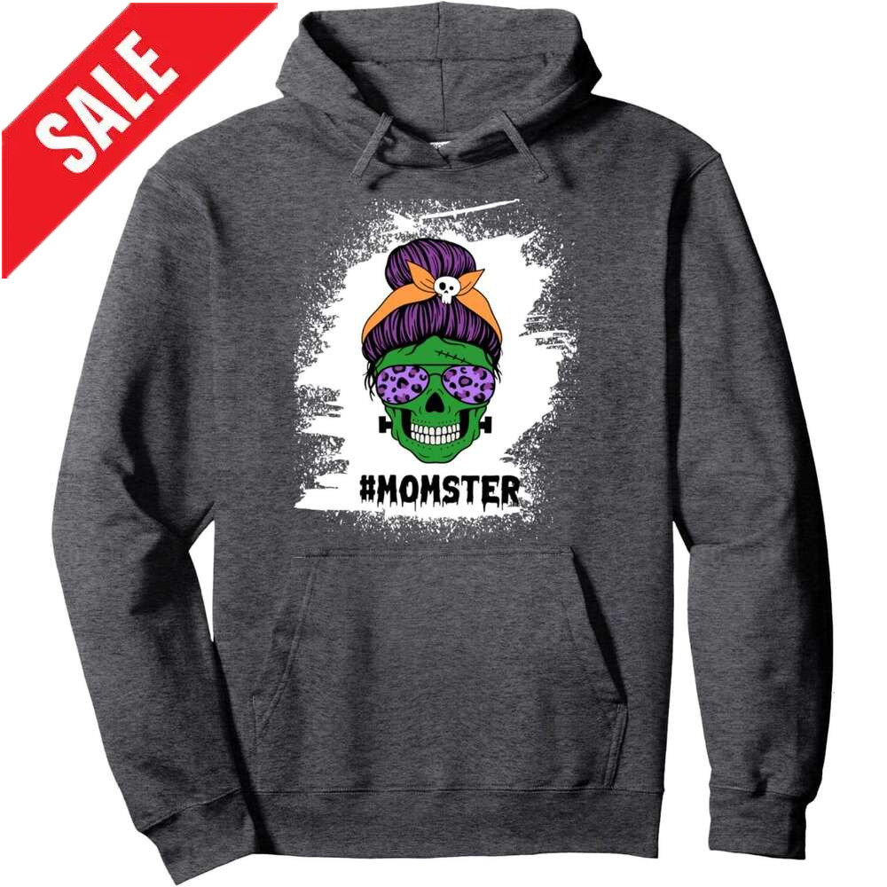 Hoodie for Mens Womens Momster Bleach Shirt for Mom Funny Halloween Skull Mom Pullover Hoodie Hoodies sweatshirt pullover jacket Long sleeve 2025