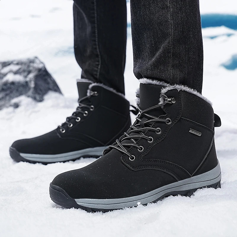Snow Boots Men Winter Keep Warm Plush Hiking Casual Shoes Mountain y250919