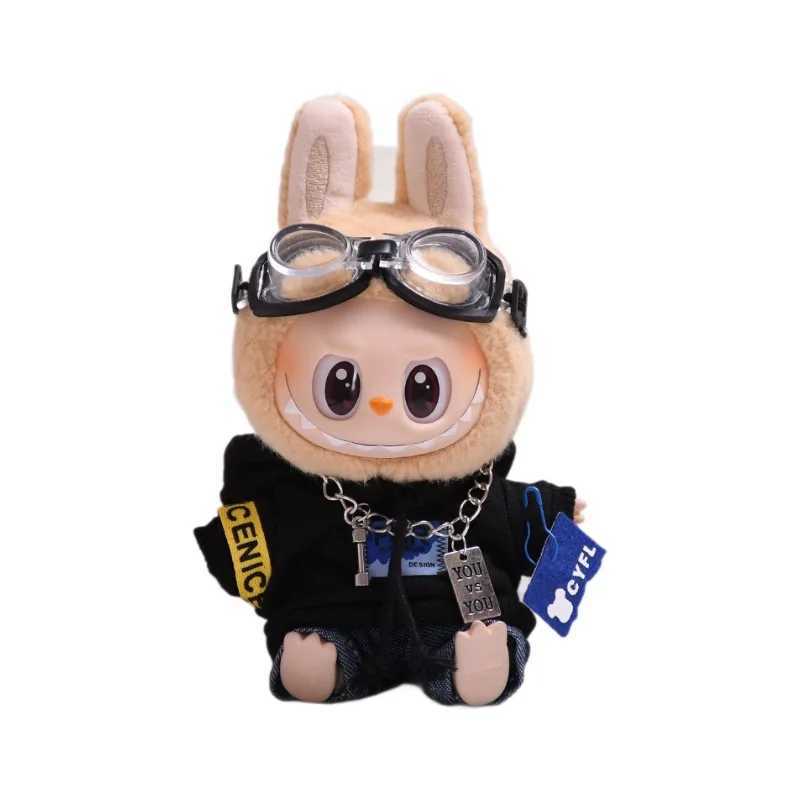 17cm Labubu Dolls Clothing The Monster Clothes Outfit Accessories DIY Kids Gift Pilot Hoodie Jeans Flying Glasses FD06K C250919