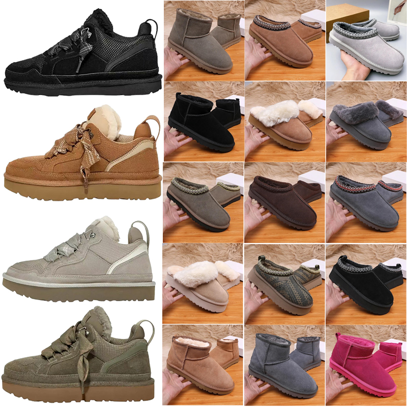 designer slippers slide for men women mule platform sandals slides black pink clog snow winter sheepskin tasman tazz chestnut fur sandals 36-44