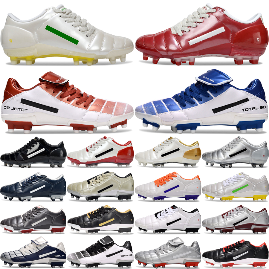 Top Total 90 III FG Soccer Shoes For Men Football Boots Leather T90 Designer Cleats Metallic Silver Black Bred Gold Big Boys Outdoor Sneakers Size 39-45