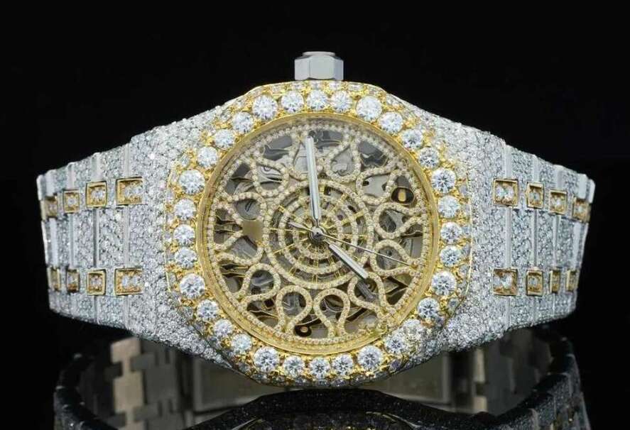 Men's Moissanite Quartz Watch - Custom VVS Design with High-Fashion Hip Hop Accessories jewelry Full of dias men's watch designer high-end custom