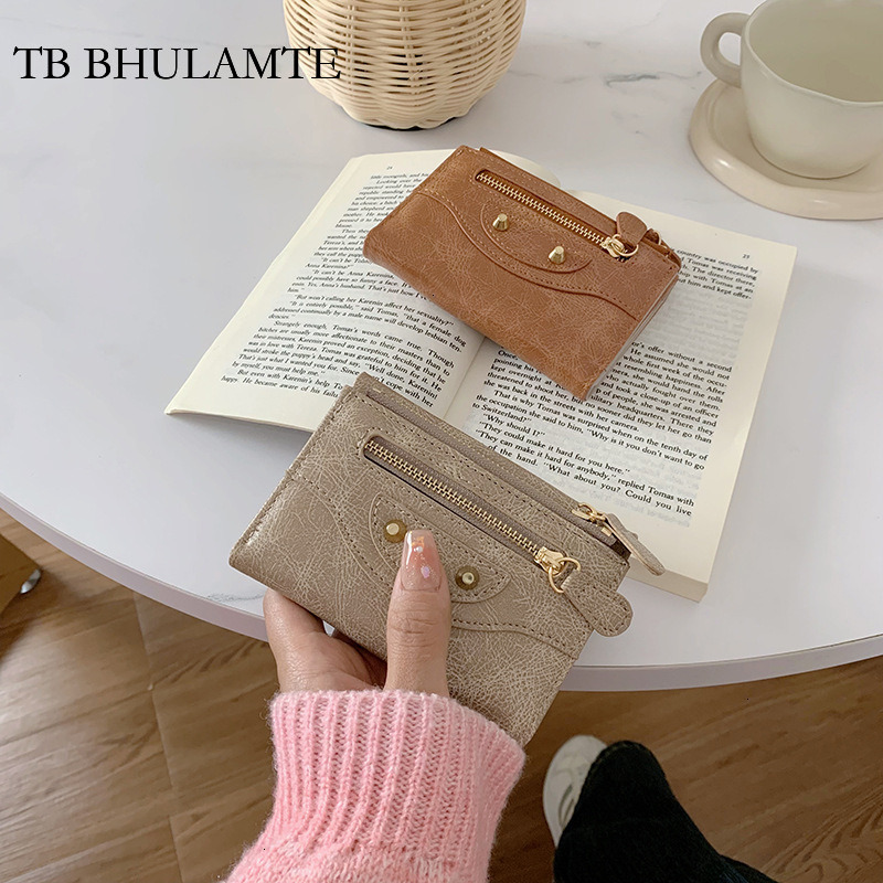 TB BHULAMTE 2025 New Designer Luxury Korean Buckle Three Fold Folding Wallet Trendy Fashion Coin Bag Versatile Card Bag