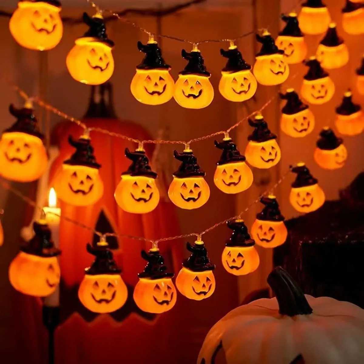 Halloween Classic Pumpkin Lantern Festival Party Atmosphere Decorative Lamp 15m 10LED Fun and Wonderful Night C250919