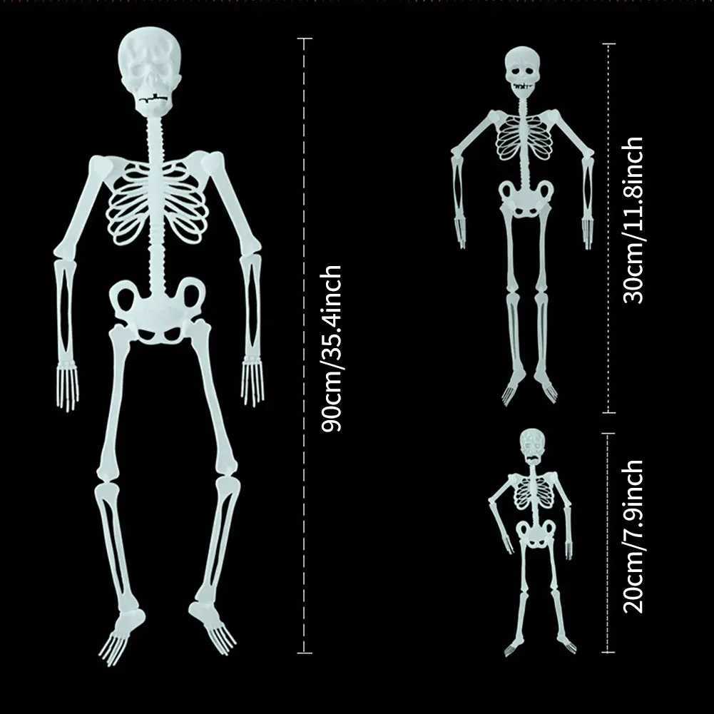 Halloween Luminous Hanging Skeleton Decoration Party Yard Garden Decoration Glow Fake Skull Scary House Scary Pendant Props C250919