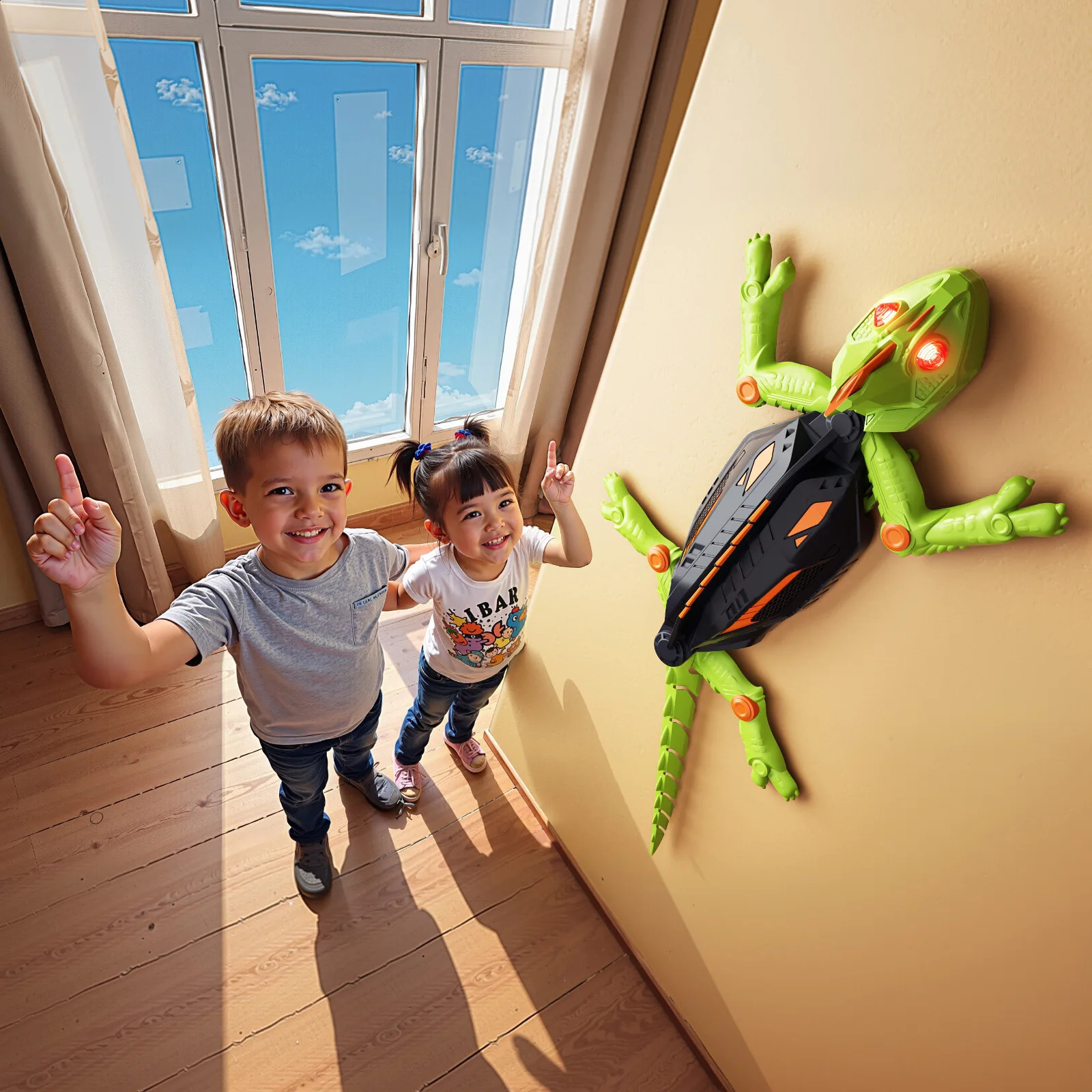 RC Wall Crawler Gecko Rechargeable Remote Control Cockroach Robot Kids Toys Climbs up Walls for Prank Toys Games Halloween gift250918