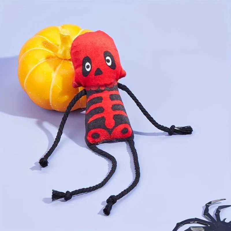 Catnip Plush Cat Toys Halloween Skeleton Design Cats Dogs Interactive Toys with Rope Limbs Cute Pet Resistant To Bites Fun Toys X250918