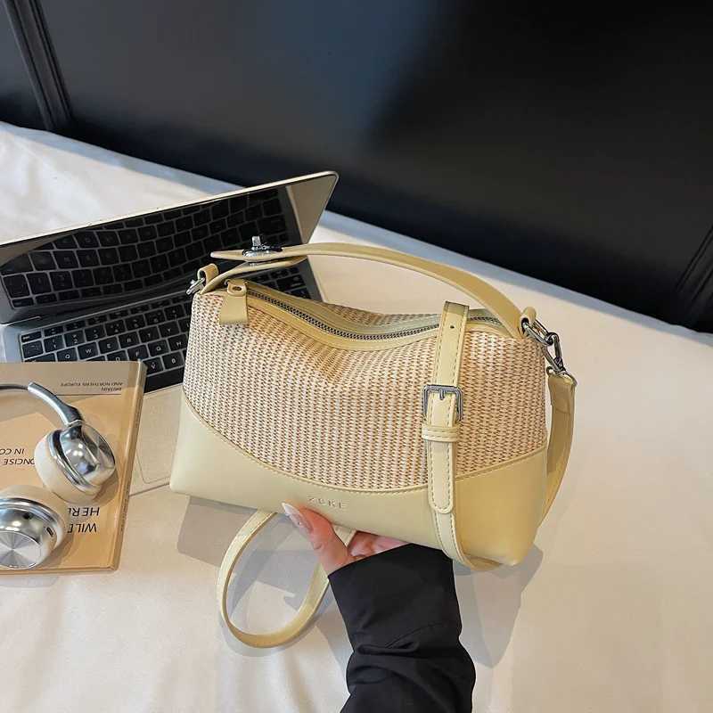 New Straw Woven Pillow Bag Women Fashion Dumpling Bags For Girls Small Handbags and Purse Ladies Hobos Shoulder Crossbody BagsXJ250918