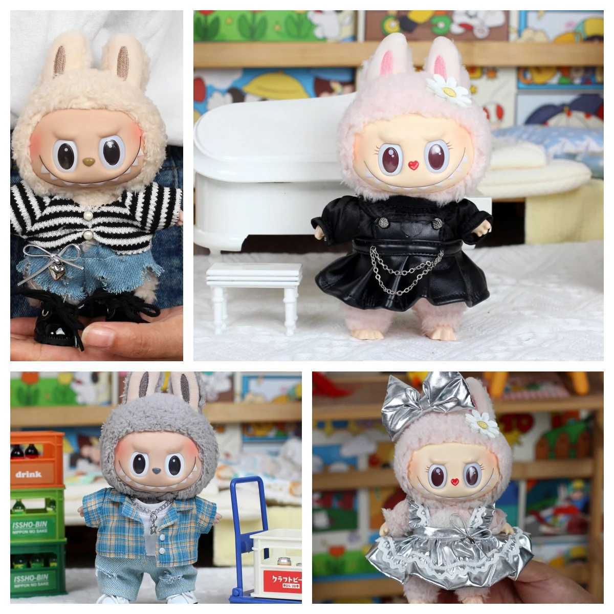 Cute 17cm Mini DollS Clothes Outfit Accessories For Korea Kpop Exo Labubu Idol Dolls Overalls Hoodie Clothing DIY Gift C250919