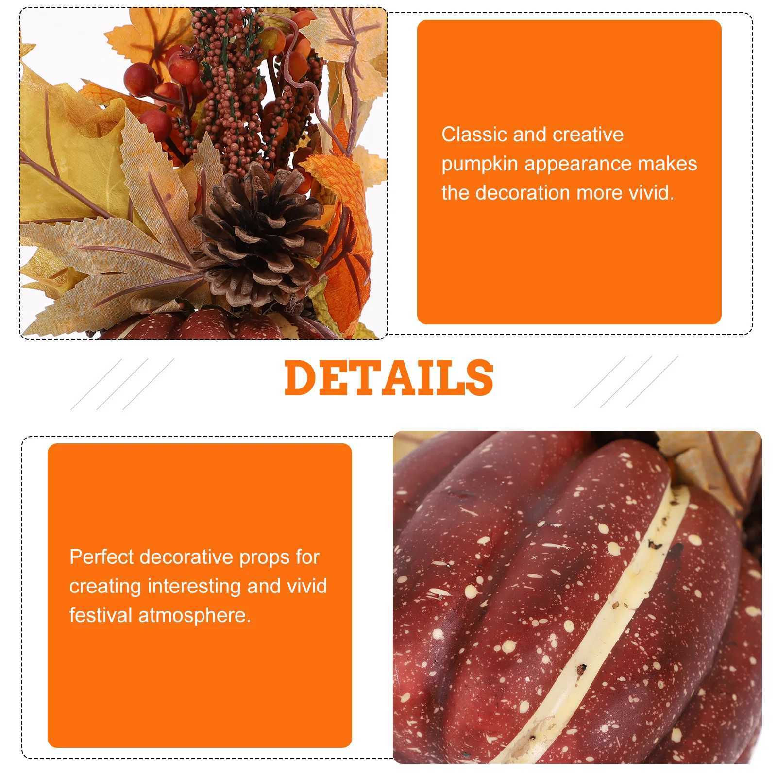 Maple Leaf Pumpkin Ornament Christmas Decor Outdoor Table Adornment Foam Bipeltate C250919