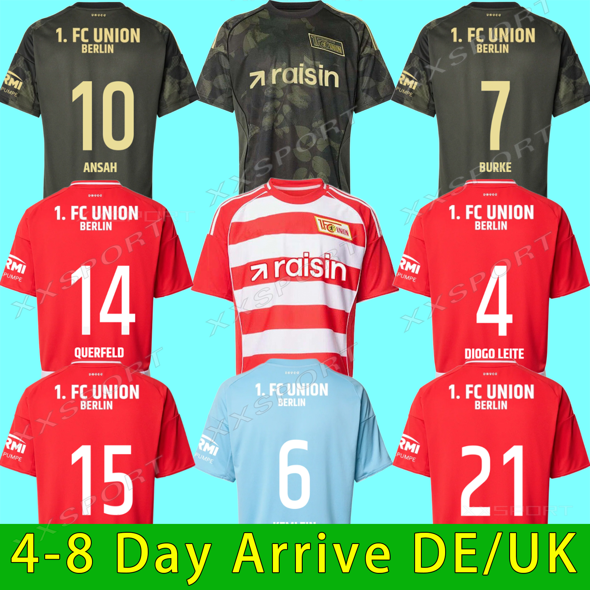 2025 2026 Union Berlin Mens Soccer Jerseys AARONSON FOFANA BECKER KRAL KHEDIRA LAIDOUNI BEHRENS KHEDIRA DIOGO LEITE DOEKHI 25 26 Football Shirt home away third