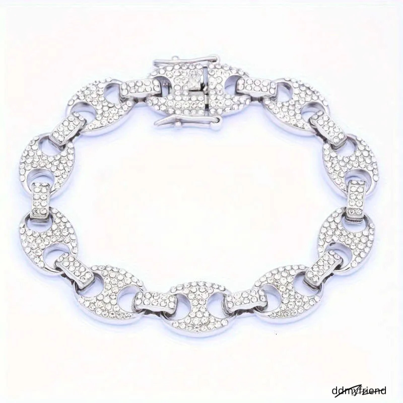 Hot-Selling Hip-Hop Rapper Personality Temperament High-End Non-Fading Copper Inlaid Zircon Bracelet ddmyfriend