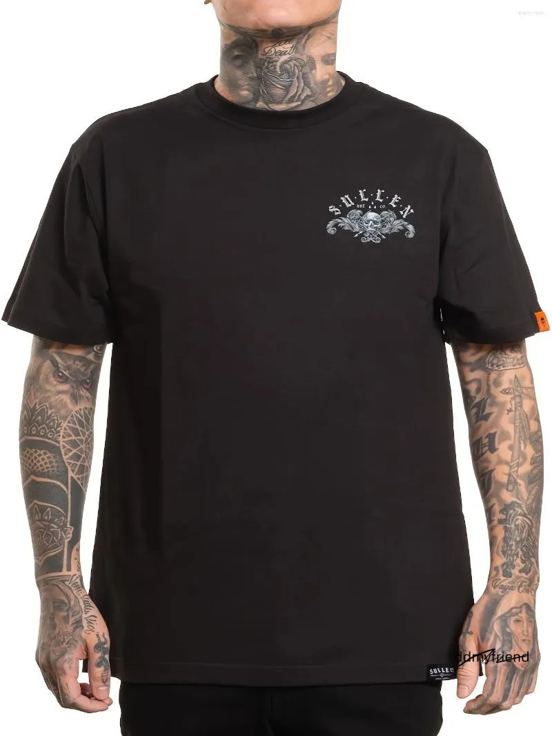 Men's T Shirts Sullen Demonic Angel Tattoo Lifestyle Graphic Sullween Standard Short Sleeve Tee Black Casual Crew Neck Cotton ddmyfriend