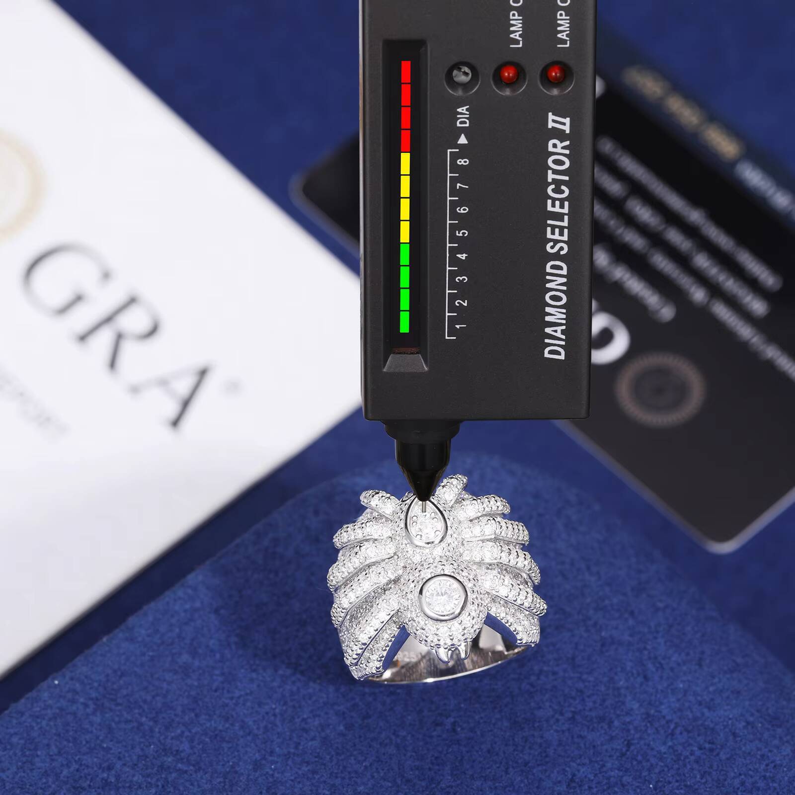 Suspended Design Micro Moissanite Spider Ring 925 Silver VVS Lab Diamond Hip Hop Men Jewelry Luxury Gift Iced Out Tarantula Ring