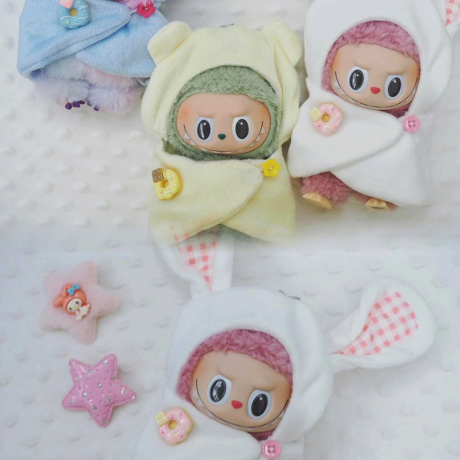 For Labubu 17cm Baby Clothes Cosplay Big Into Energy Series Have A Seat Series Exciting Macaron Series Vinyl Doll Sleeping Bag C250919