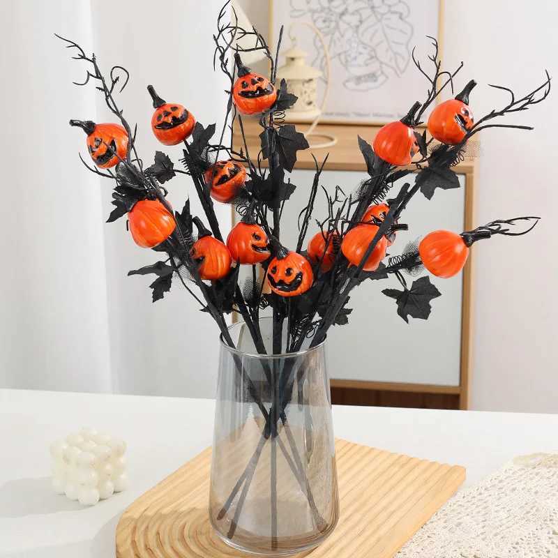 110PCS Halloween Horror Grimace Pumpkin Bouquet Black Maple Decor for Home Party Spooky Ornaments C250919