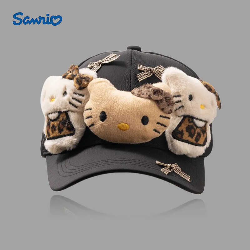Sanrio cute Kitty cat bow baseball hat womens y2k Yabi style small breathable baseball hat new style L250919