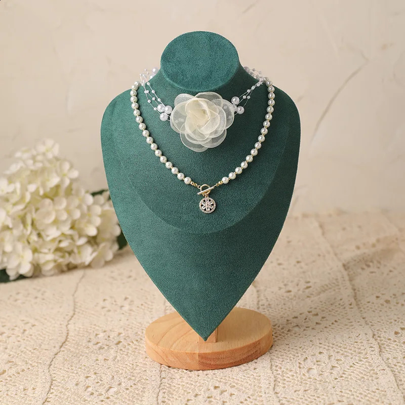 Velvet Model Bust Show Exhibitor Jewelry Display Necklace Pendant Mannequin Stand Earrings Organizer Ring Bracelet Storage Stand 250918
