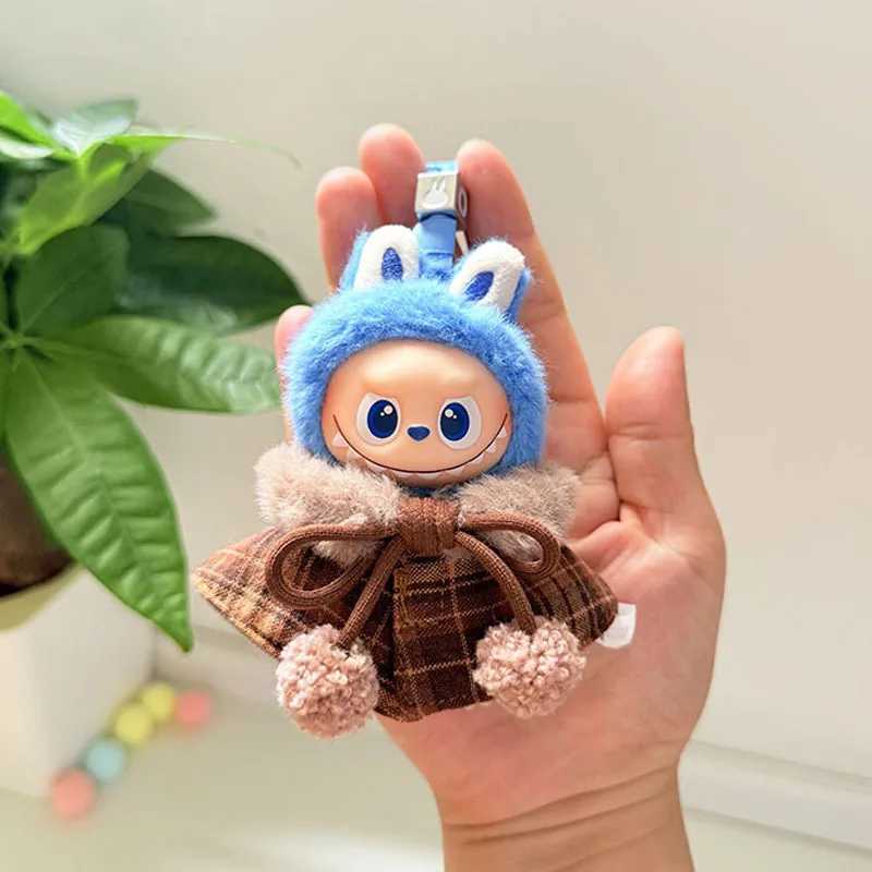 10cm Mini Labubu 40 Doll Clothes 4thGen PlaidCollar Shawl Clothes for Mini Labubu Accessories C250919