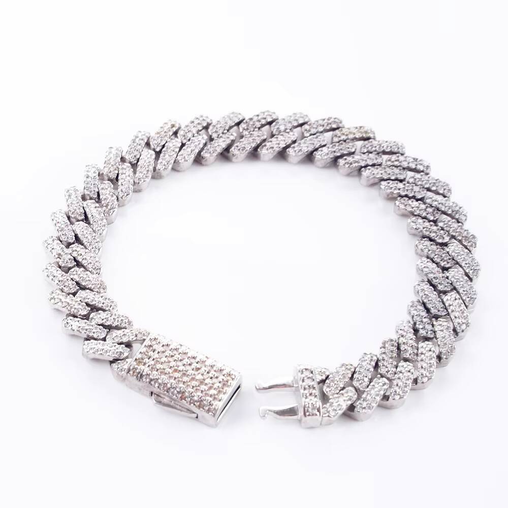 JL Jewelry 12mm 18K Cuban Link Chain Necklace Men Bracelet