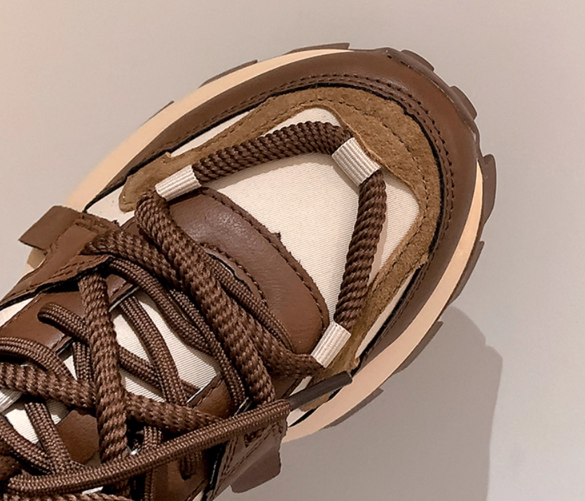 Designer Mirinda Dad for Women New Spring Summer Thick Sole Height Increasing Genuine Leather Women's Shoes Versatile Fashion Casual Sneakers