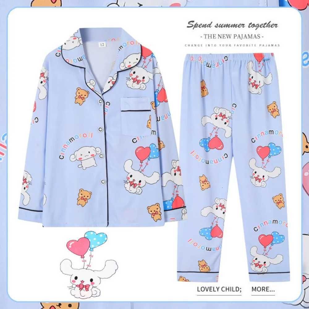 Sanrio Cute Kids Pajama Sets Trendy Pretty Lovely Print Soft Loose Children Nightwear Suit Comfortable Breathable Autumn Winter L250919
