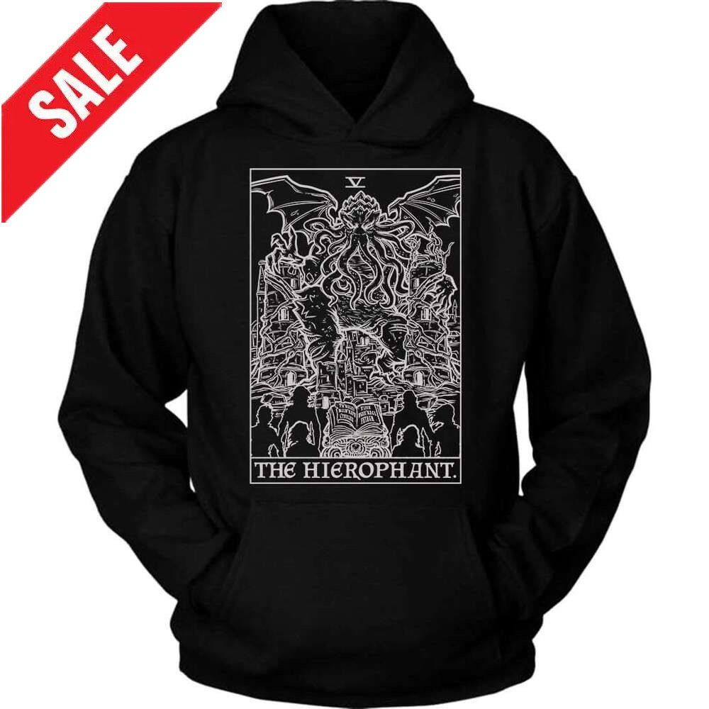 Hoodie for Mens The Hierophant Tarot Card Hoodie Cthulhu Vintage Horror Gothic Halloween Clothing Graphic Hoodies Sweatshirt Pullover Long Sleeve 2025