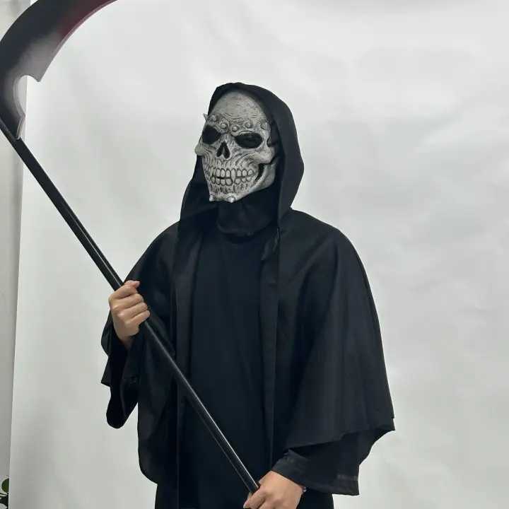 Mens black devil Halloween costume Halloween sickle roleplaying costume L250918