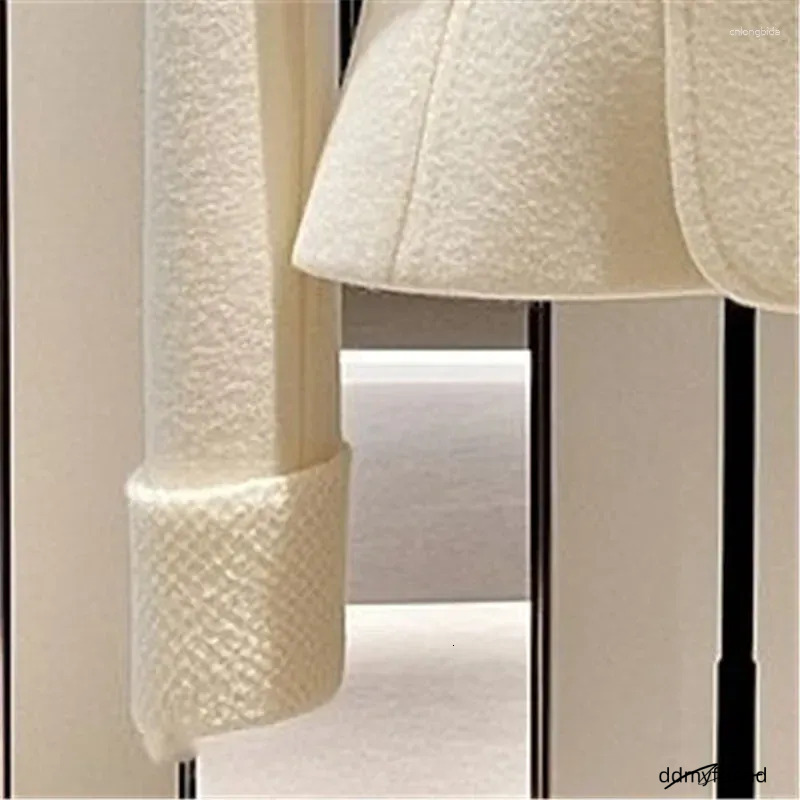 Women's Jackets High End Elegant Jacket Coat Women Autumn Winter O-Neck Long Sleeve Fashion Asymmetric Design Office Lady Outwear Tops ddmyfriend