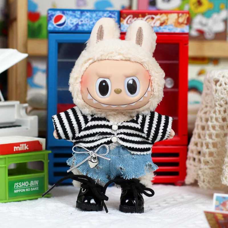 Cute 17cm Mini DollS Clothes Outfit Accessories For Korea Kpop Exo Labubu Idol Dolls Overalls Hoodie Clothing DIY Gift C250919