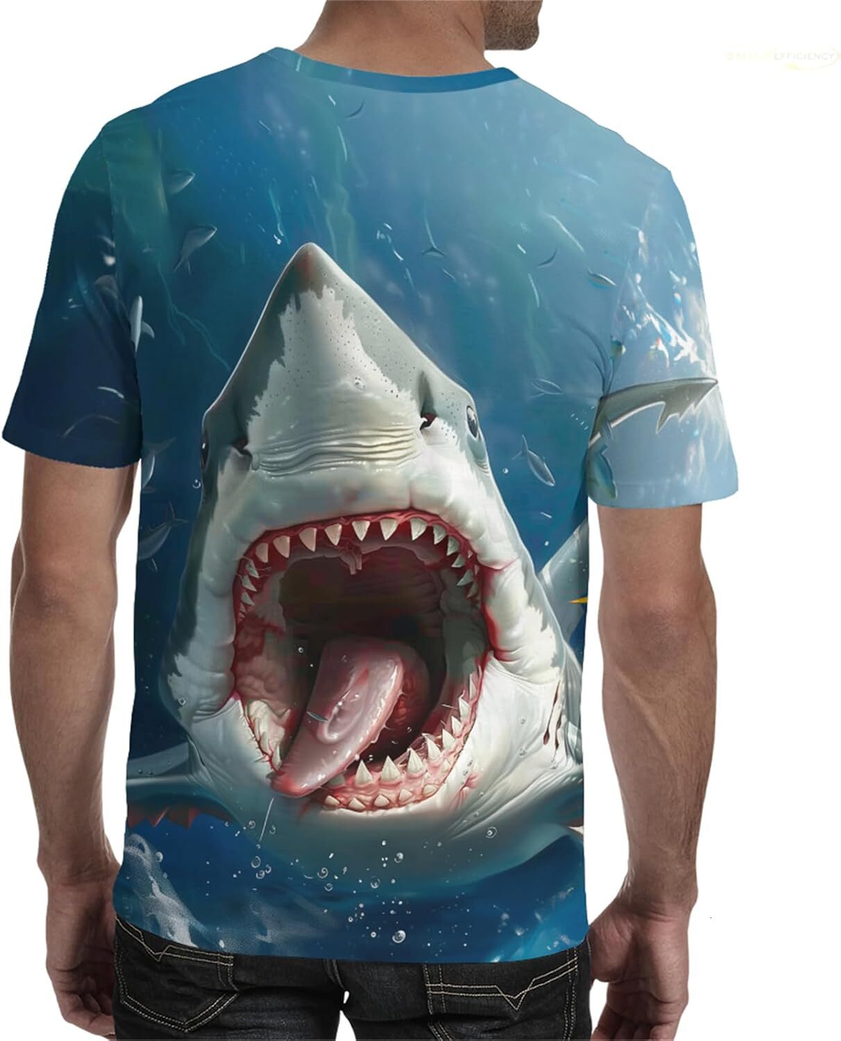 Mens T shirt Mens Shark Ocean Graphic T-Shirt Shark Attack Humorous Marine Biology Animal Science Pattern Male Breathable Tee Top T-Shirt Shirts Tshir