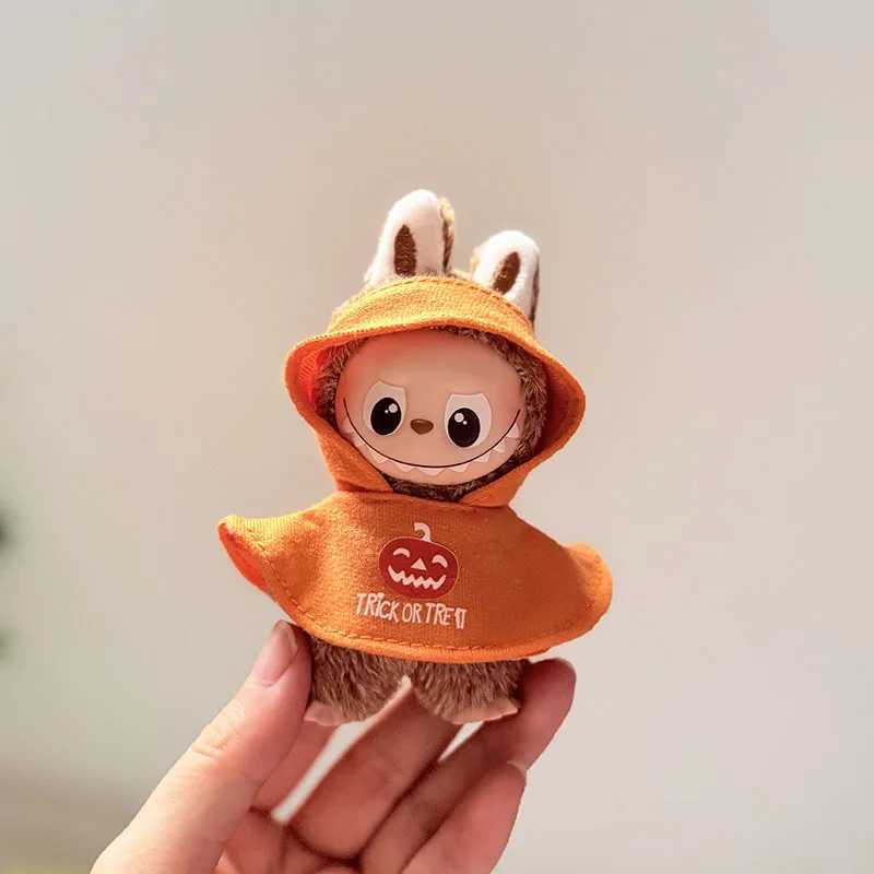 Halloween Clothes Set Cute Pumpkin Dress with Hat cloak For 10cm Labubu V4 Doll Clothes Outfit Accessories Ropa Labubu C250919