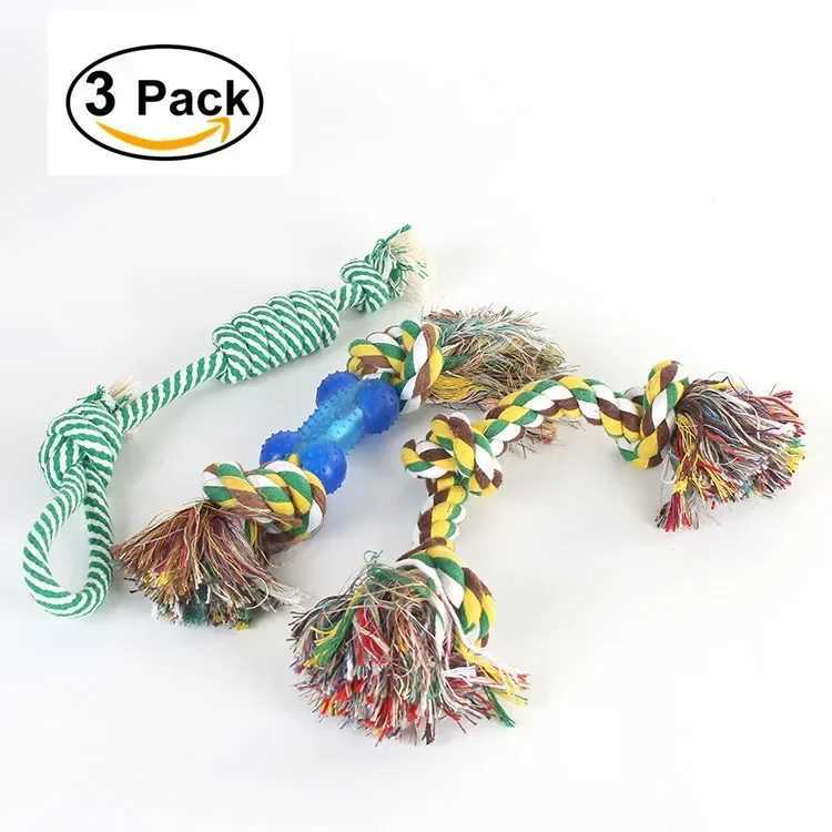 pet cotton rope toy set handwoven wearresistant and biteresistant rope knot toy dog training toy X250918