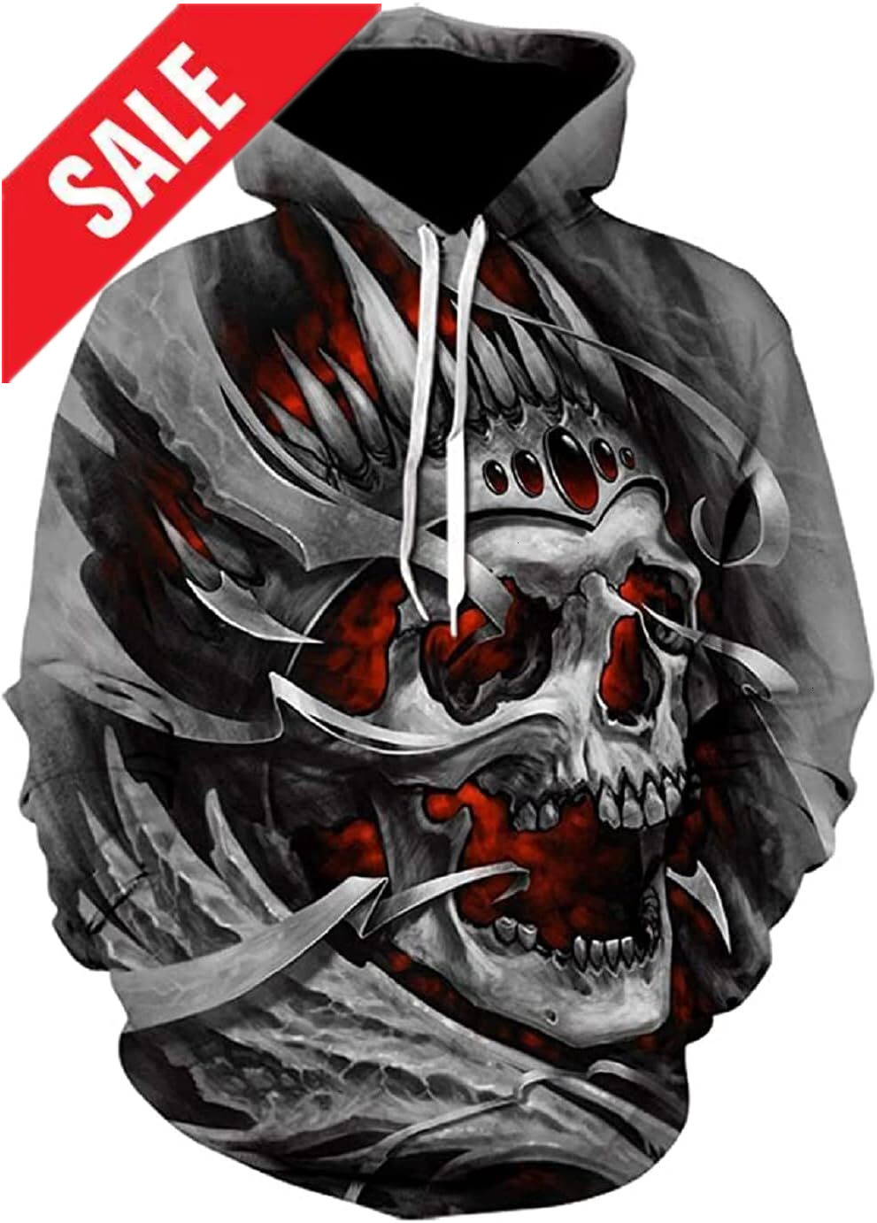 Halloween Hoodie for Mens Women Novelty Hoodies 3D Skull Graphic Printed Pullover Sweatshirts with Pocket Graphic Hoodies sweatshirt Pullover Long Sle